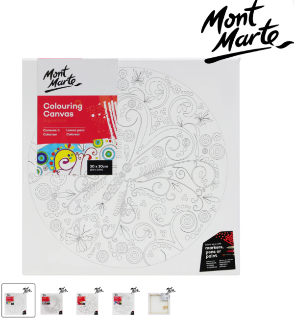 Mont Marte Colouring Canvas 30x30cm Nature assorted