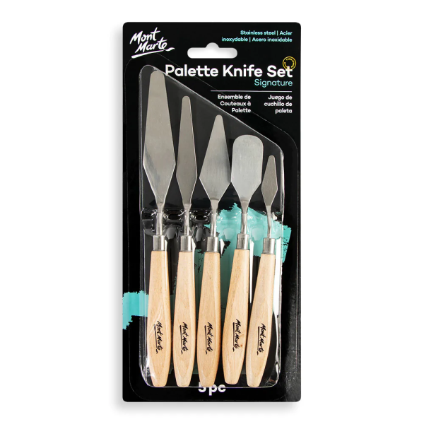 Mont Marte Stainless Steel Palette Knife Set 5PCE