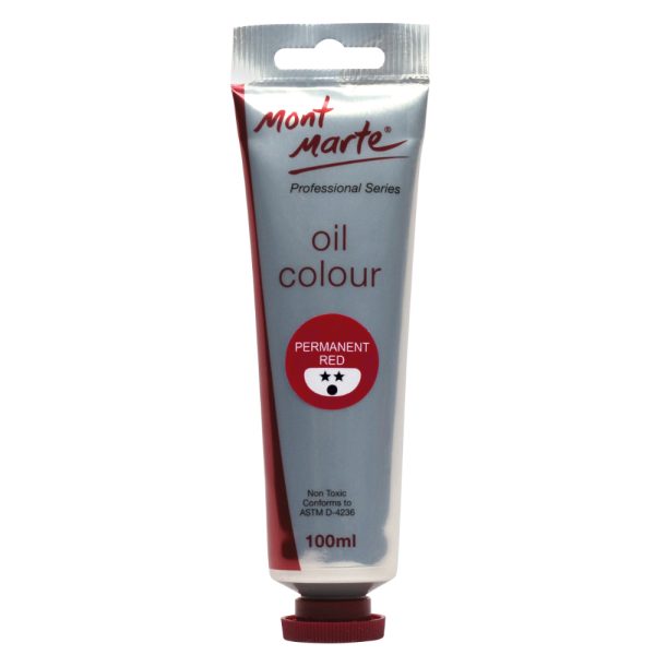 Mont Marte Oil Paint 100mls - Permanent Red