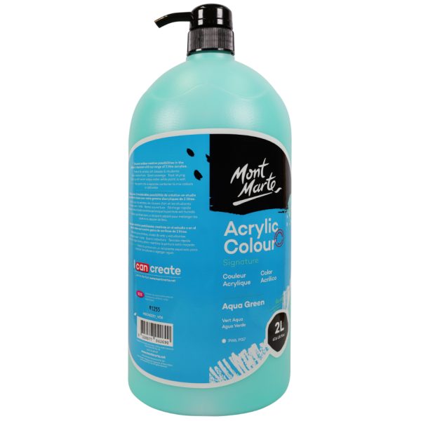 Mont Marte Acrylic Colour 2L Pump - Aqua Green