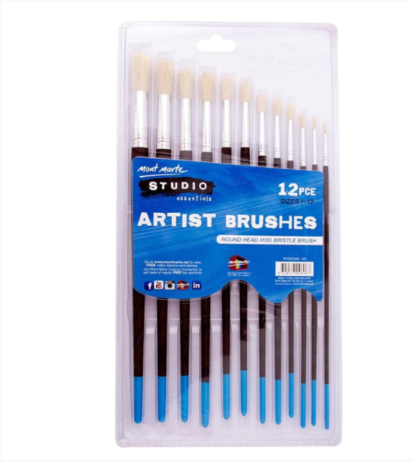 Mont Marte Silver Series Artist Brushes 12p Round 1-12