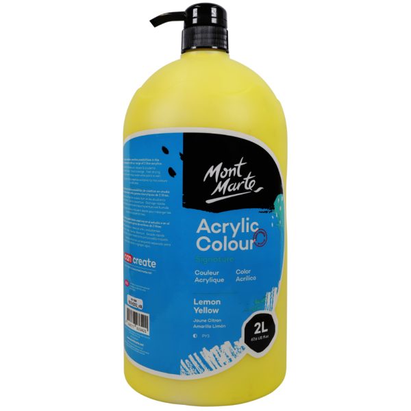 Mont Marte Acrylic Colour 2L Pump - Lemon Yellow