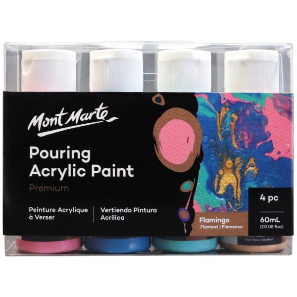 Mont Marte Pouring Acrylic 60ml 4pc - Flamingo