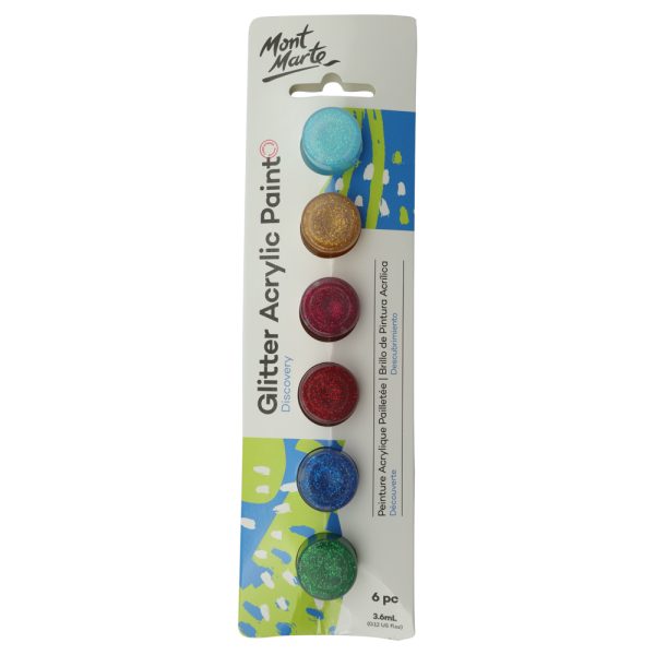 Mont Marte Glitter Paints 6pc x 3.6ml