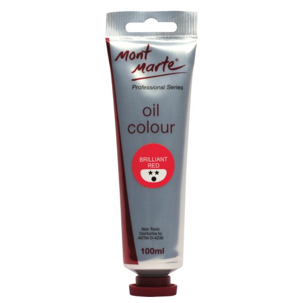 Mont Marte Oil Paint 100mls - Brilliant Red