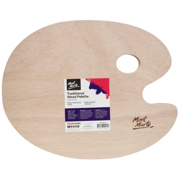 Mont Marte Traditional Oval Wood Palette 30x38cm