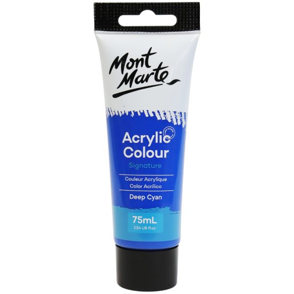 Mont Marte Acrylic Colour Paint 75ml - Deep Cyan Blue