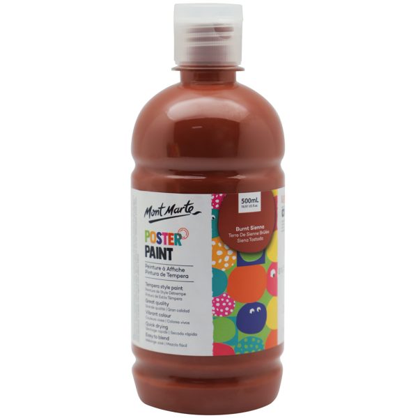 Mont Marte Poster Paint 500ml - Burnt Sienna