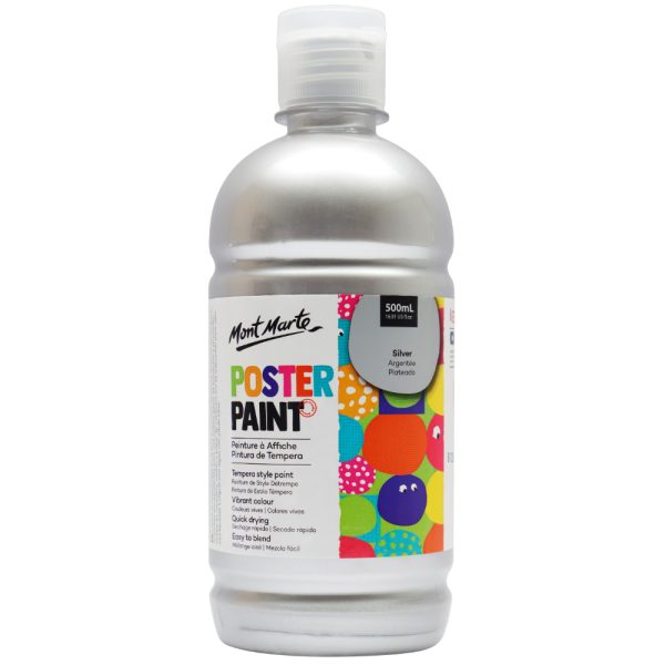 Mont Marte Poster Paint 500ml - Silver