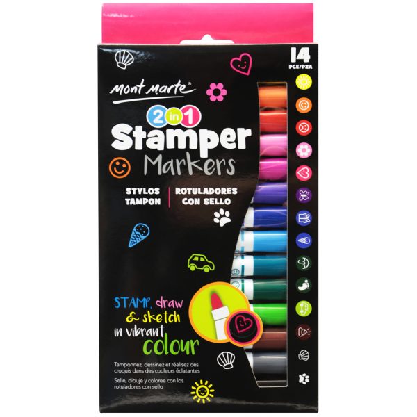 Mont Marte 2 in 1 Stamper Markers 14pc