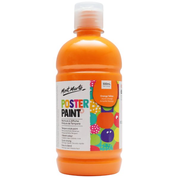 Mont Marte Poster Paint 500ml - Orange Yellow