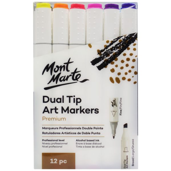 Mont Marte Dual Tip Alcohol Art Markers 12pc