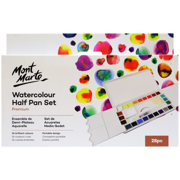 Mont Marte Watercolour Half Pan Set 28pc