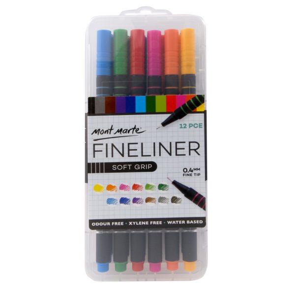 Mont Marte Fineliners Soft Grip 12pc