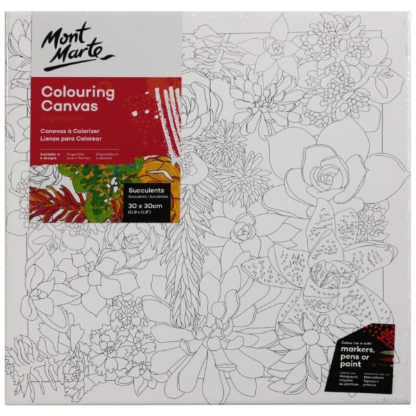 Mont Marte Colouring Canvas 30x30cm 4 asstd