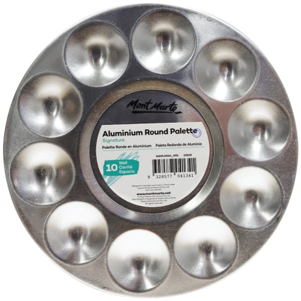 Mont Marte Aluminium Round Palette 10 Well