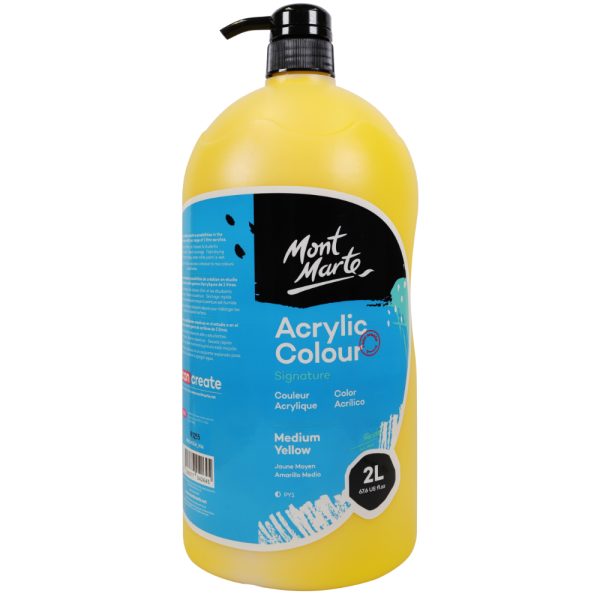 Mont Marte Acrylic Colour 2L Pump - Medium Yellow