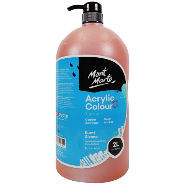 Mont Marte Acrylic Colour 2L Pump - Burnt Sienna