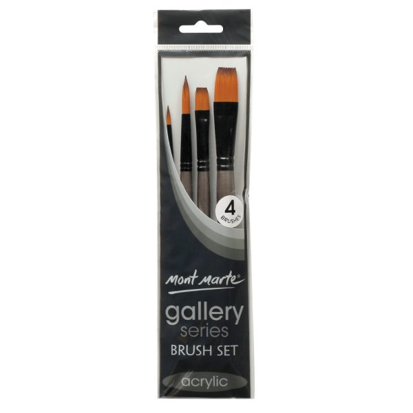 Mont Marte Gallery Series Brush Set Acrylic 4pce