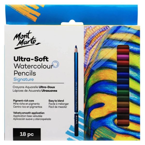 Mont Marte Ultra-Soft Watercolour Pencils 18pc