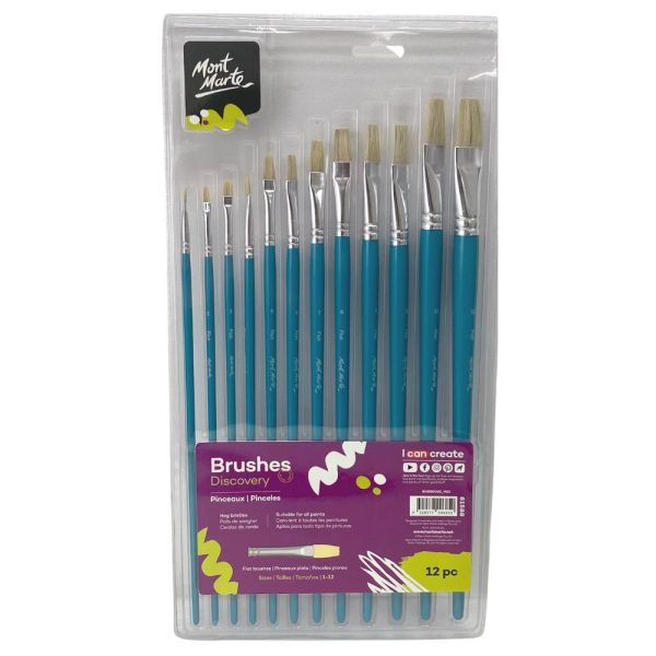 Monte Marte Silver Series Artist Brushes 12pce Flat 1-12